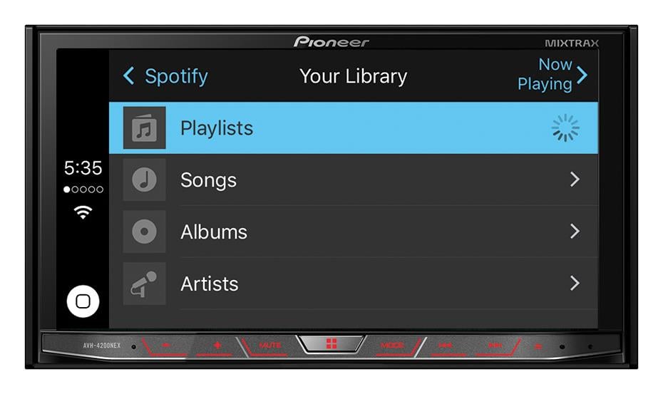 Pioneer Spotify screen